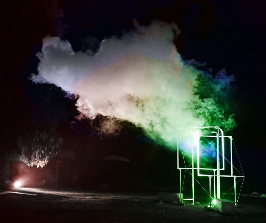 Lukas Truniger, Bruce Yoder, Rainbow Mirages, draft mockup based on the existing installation Ethereal Fleeting